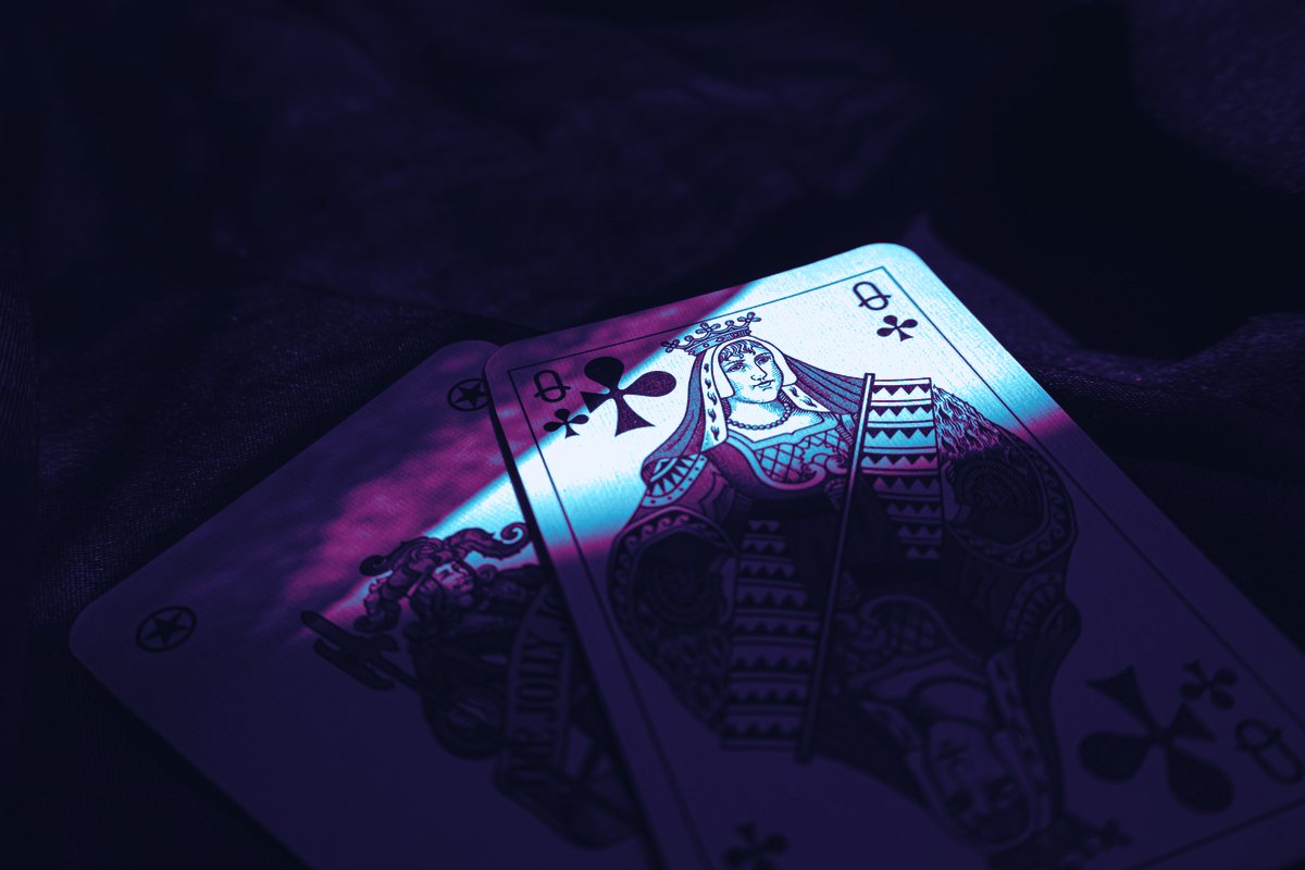 Angled neon rectangles stacked like a fanned deck of cards
